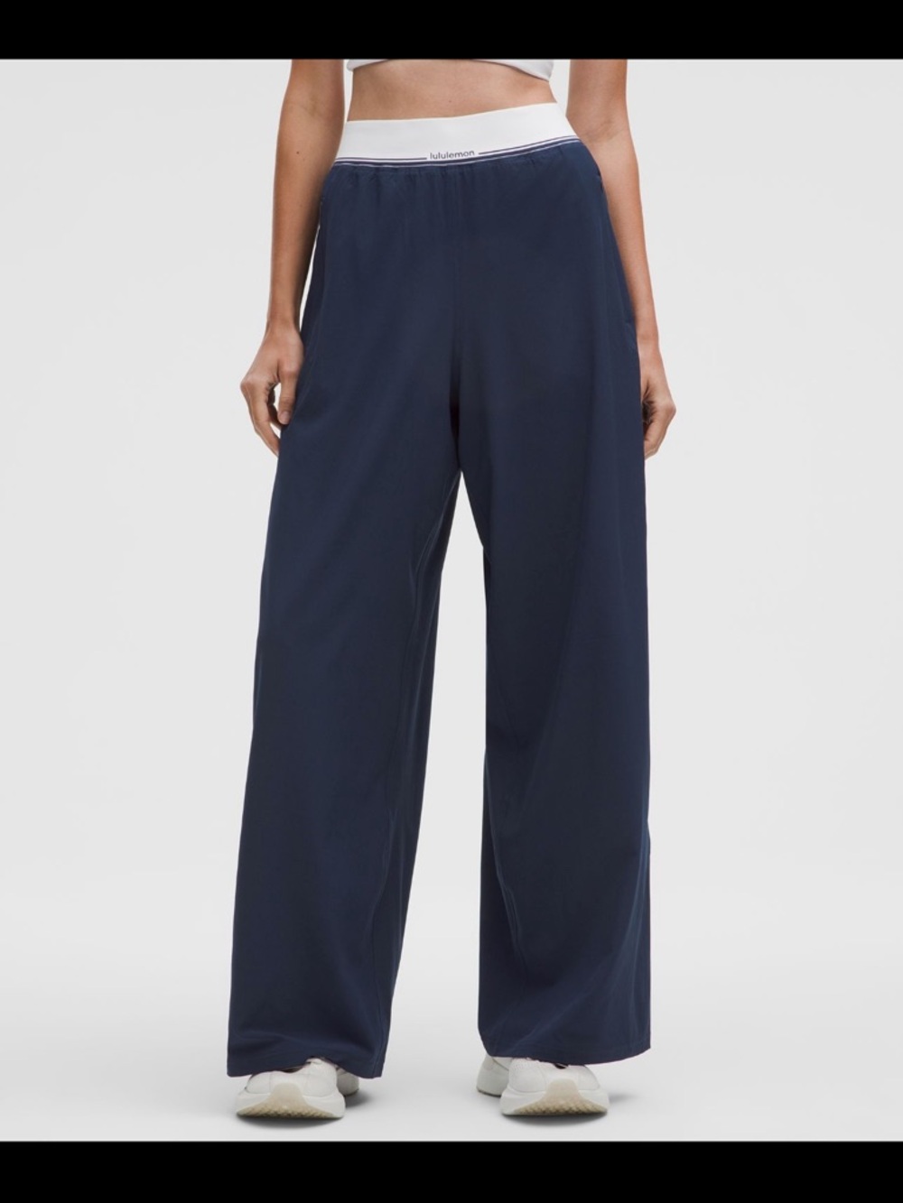 lululemon athletica Navy Wide-Leg Relaxed Pants swift logo wide leg